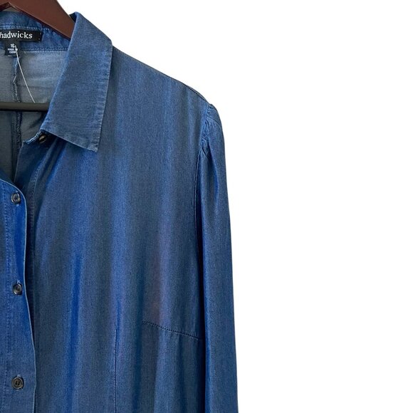 Chadwicks New Chambray Button Front Shirt Maxi Dress Size 16 - Picture 4 of 13